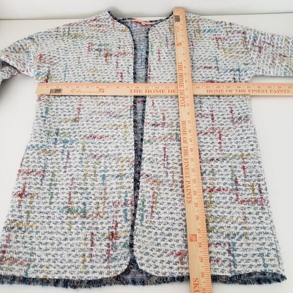 Vilagallo 40 Tweed Blazer Wool Blend Pockets Open Jacket Womens Size Large - Picture 11 of 13